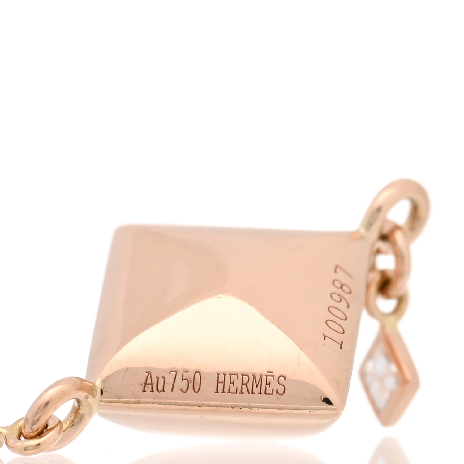 18K Rose Gold Diamond PM Collier de Chien Rock Earrings - Image 4