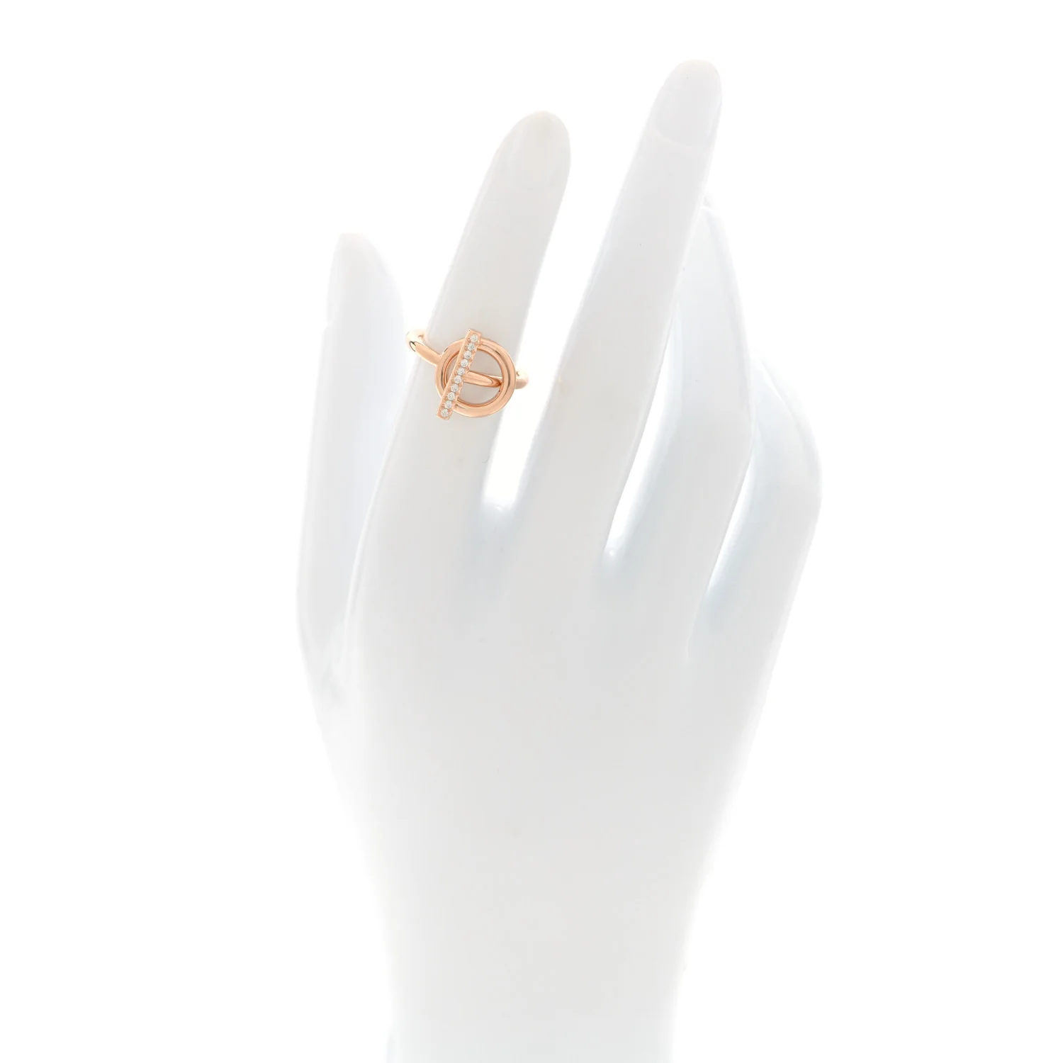 18K Rose Gold Diamond PM Echappee Ring 49 4.75 - Image 2