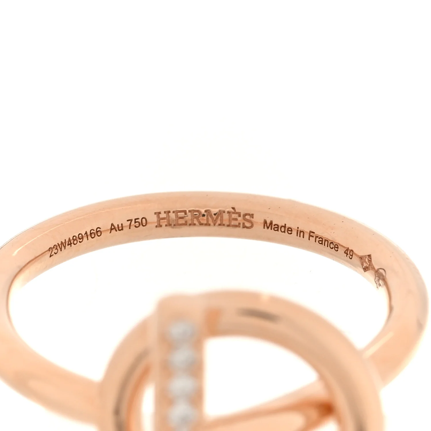 18K Rose Gold Diamond PM Echappee Ring 49 4.75 - Image 4