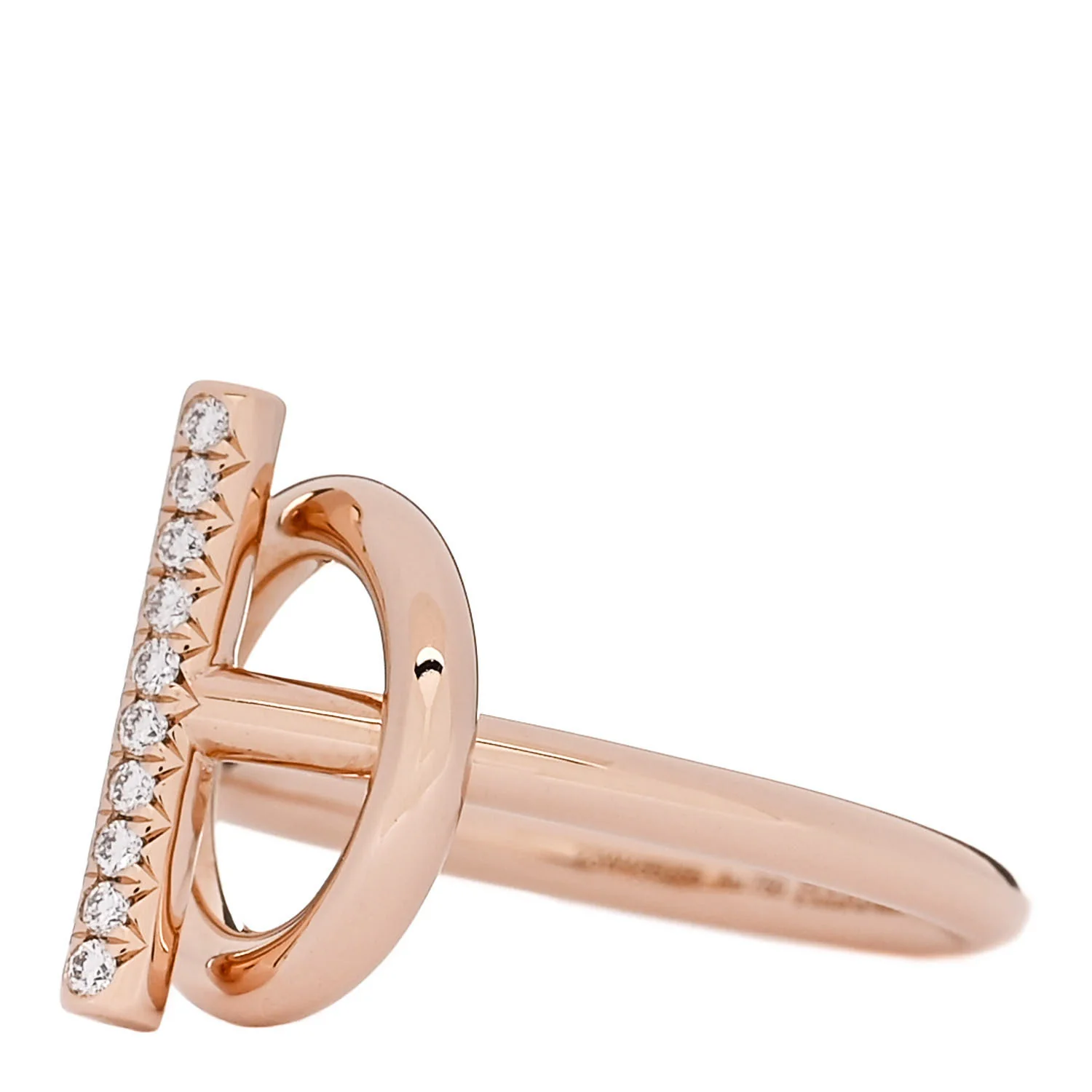 18K Rose Gold Diamond PM Echappee Ring 51 5.75 - Image 4