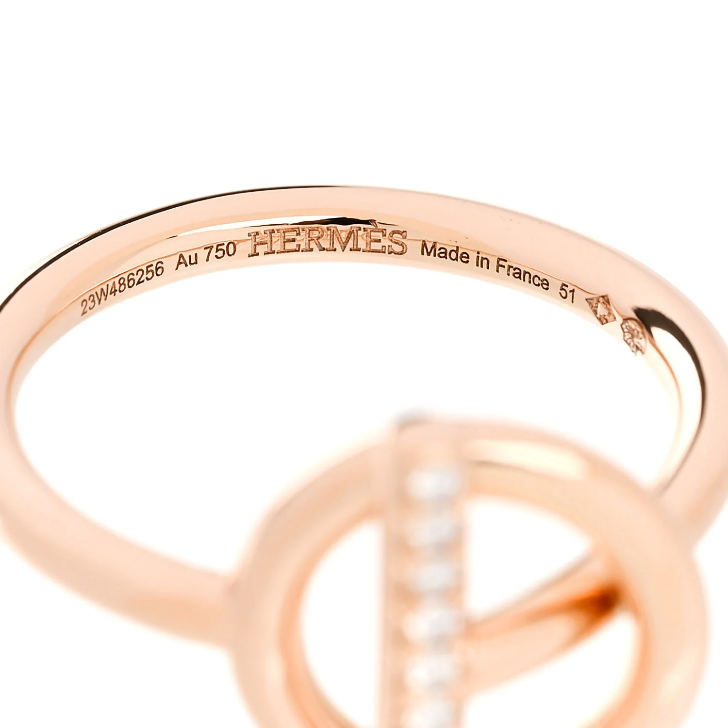 18K Rose Gold Diamond PM Echappee Ring 51 5.75 - Image 5