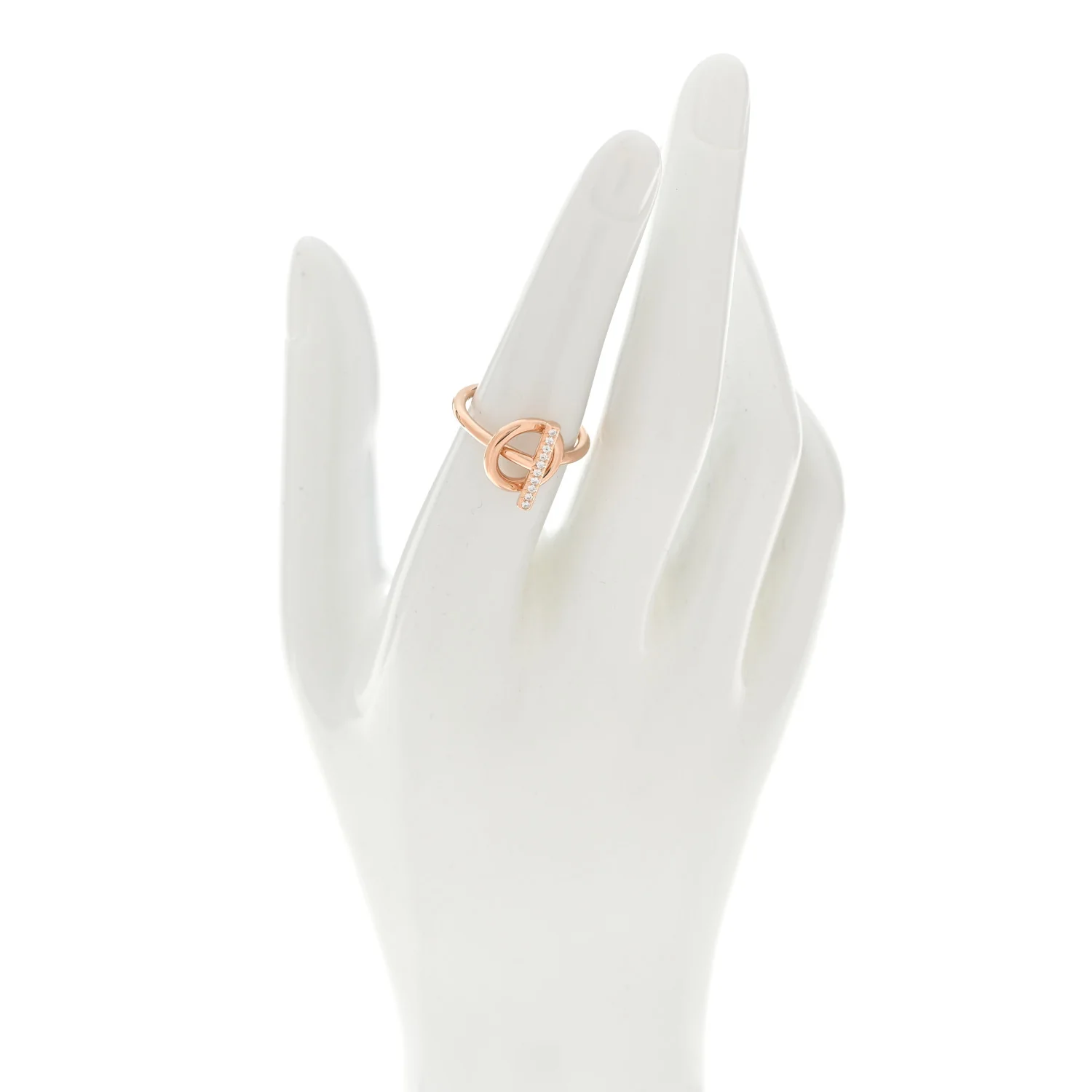 18K Rose Gold Diamond PM Echappee Ring 52 6 - Image 2