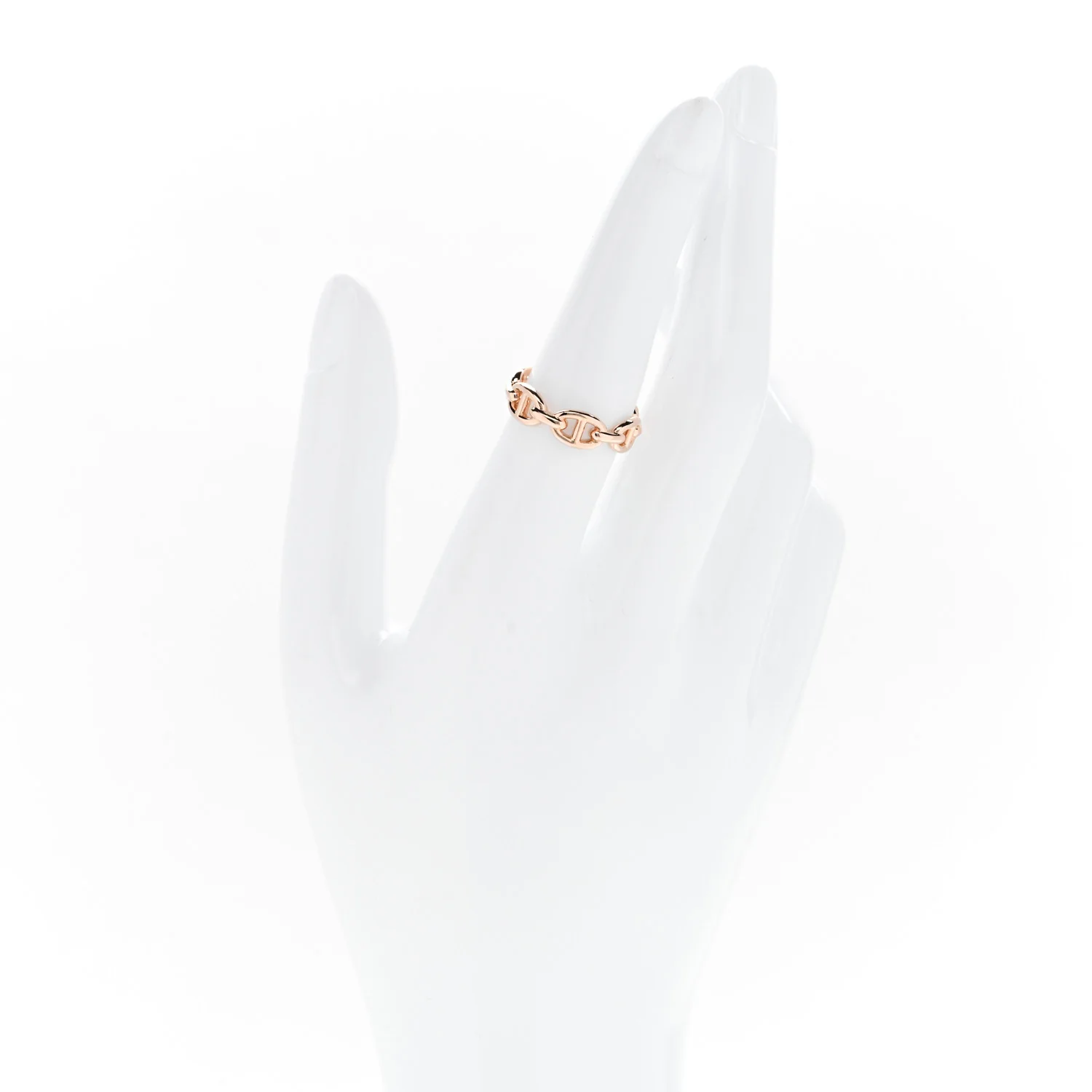 18K Rose Gold PM Chaine d'Ancre Enchainee Ring 53 6.5 - Image 2
