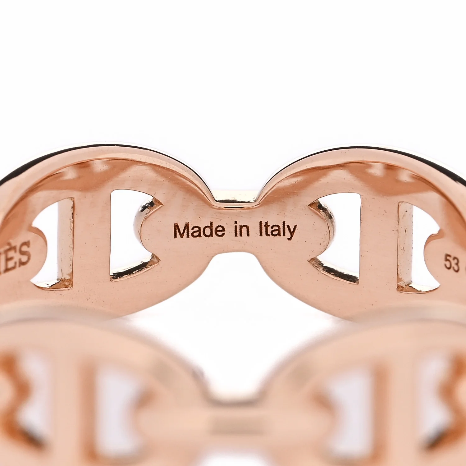 18K Rose Gold PM Chaine d'Ancre Enchainee Ring 53 6.5 - Image 5
