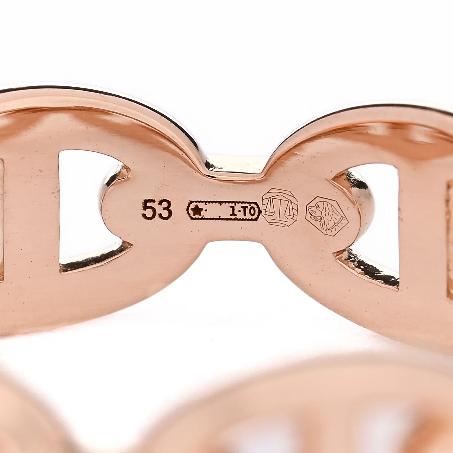 18K Rose Gold PM Chaine d'Ancre Enchainee Ring 53 6.5 - Image 6