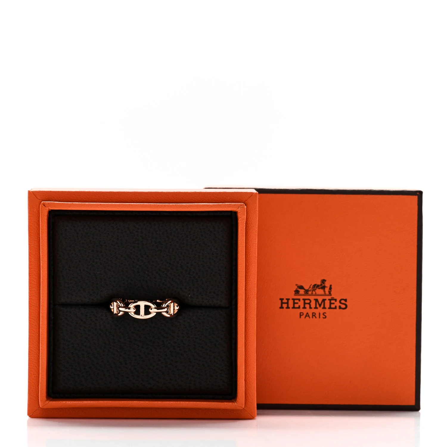 18K Rose Gold PM Chaine d'Ancre Enchainee Ring 53 6.5 - Image 7