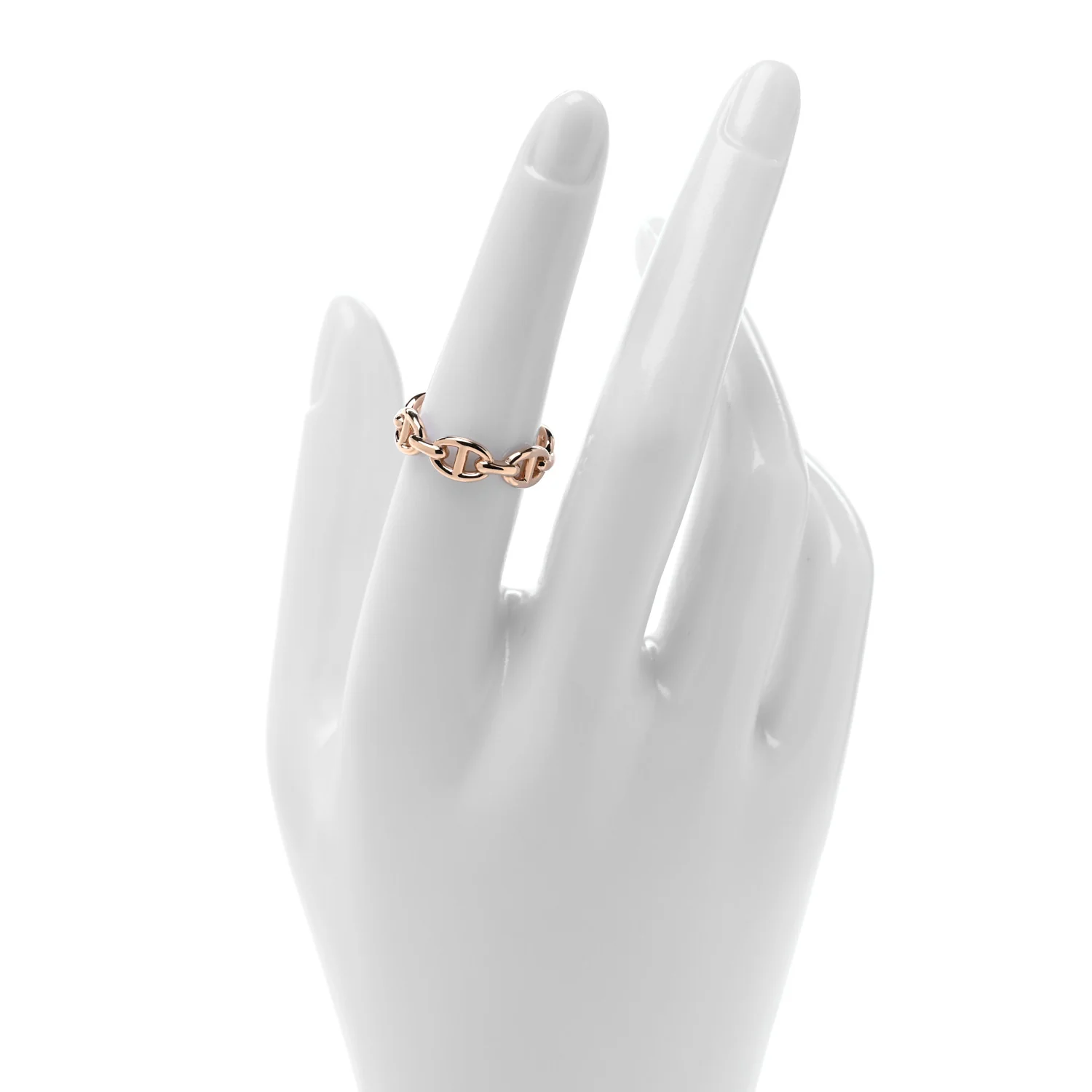 18K Rose Gold PM Chaine d'Ancre Enchainee Ring 53 6.5 - Image 2
