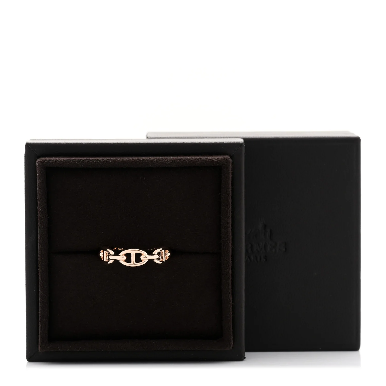 18K Rose Gold PM Chaine d'Ancre Enchainee Ring 58 8.5 - Image 5