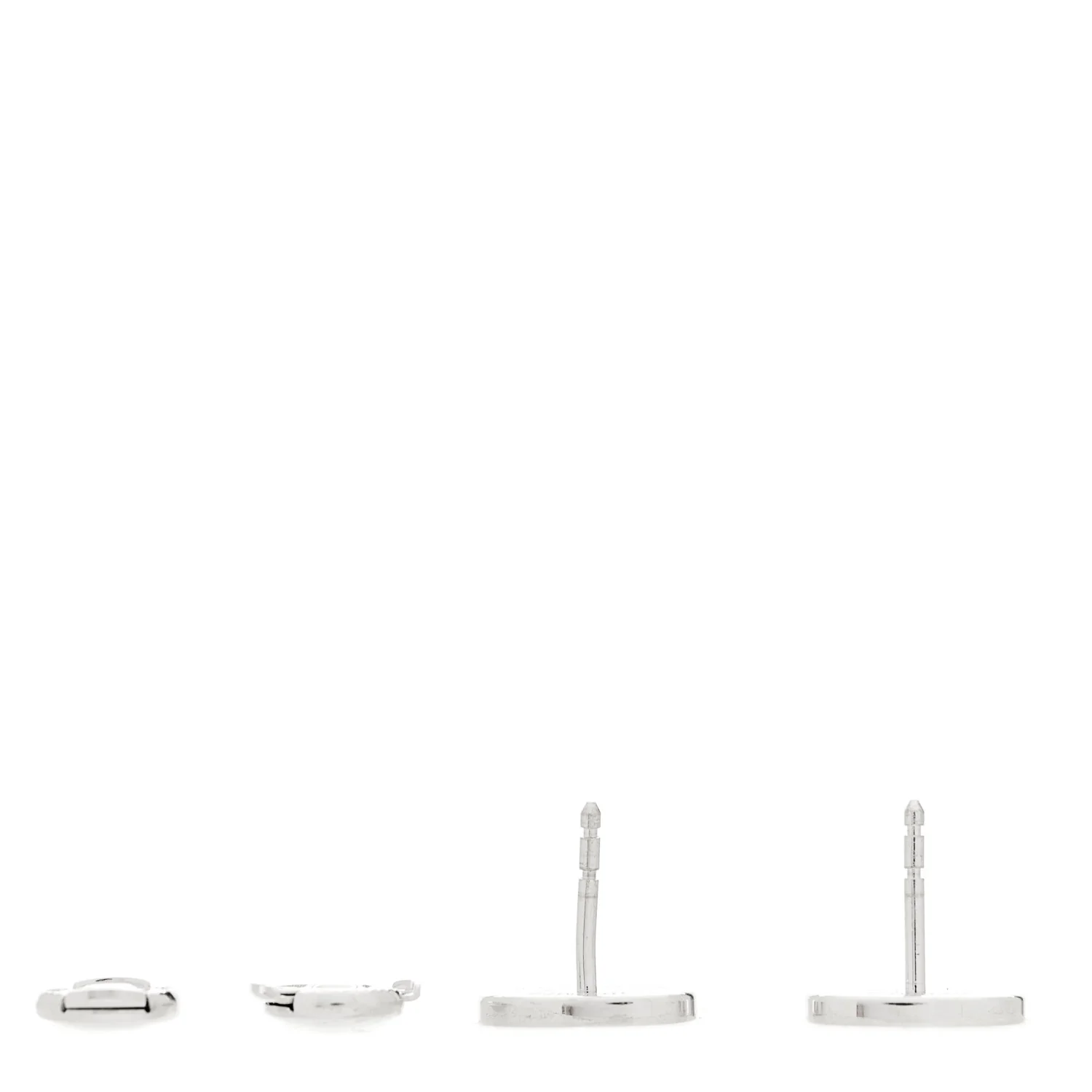 18K White Gold Diamond Chaine d'Ancre Contour Stud Earrings - Image 3
