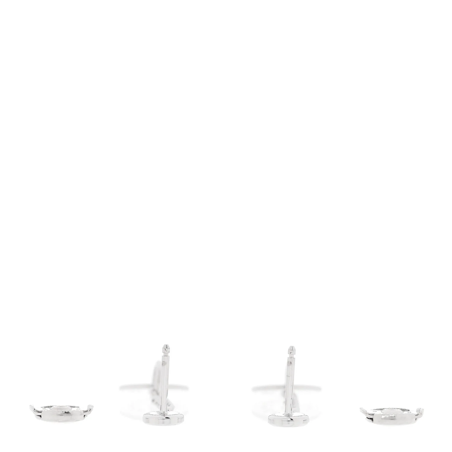 18K White Gold Diamond Gambade Clou de Selle Earrings - Image 3