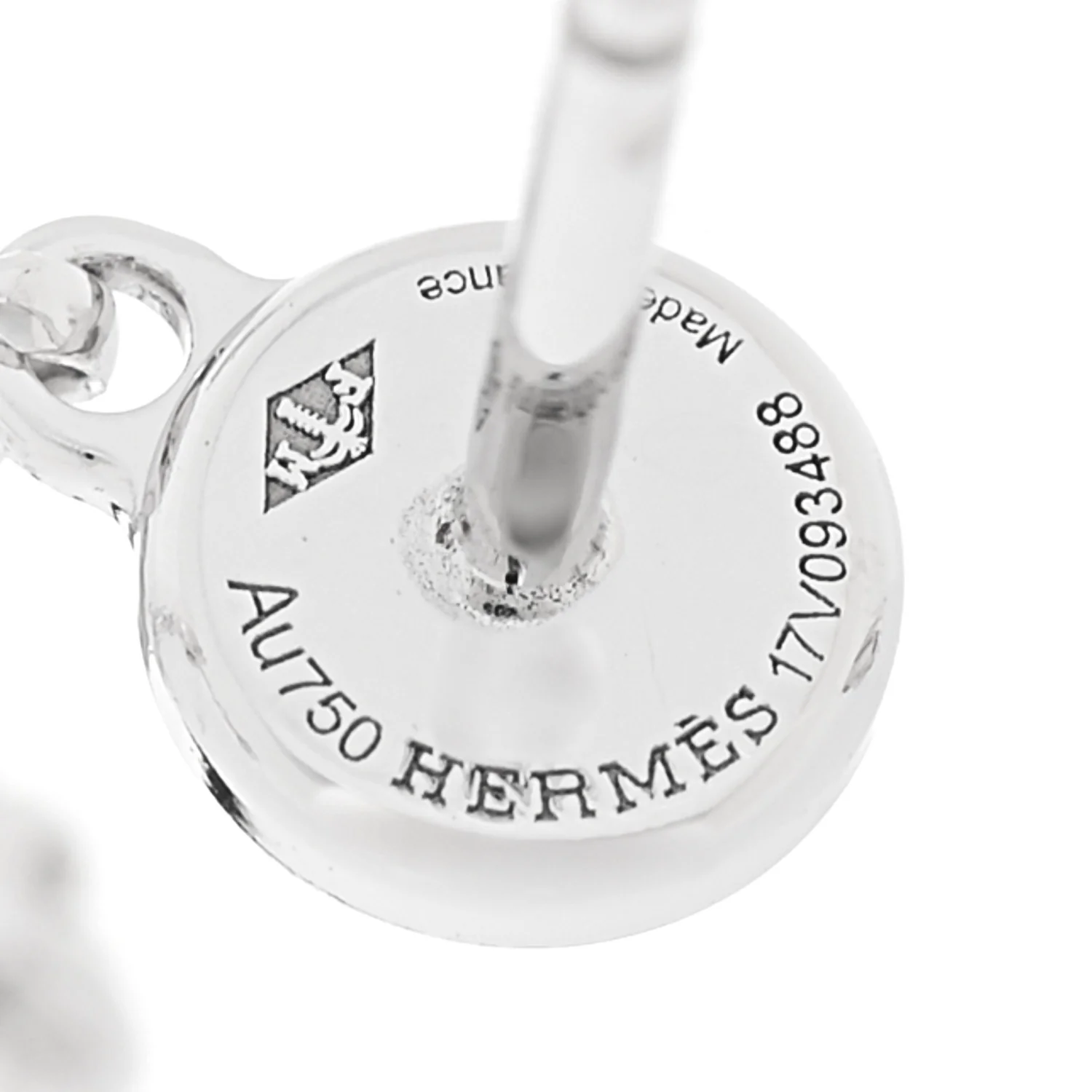 18K White Gold Diamond Gambade Clou de Selle Earrings - Image 4