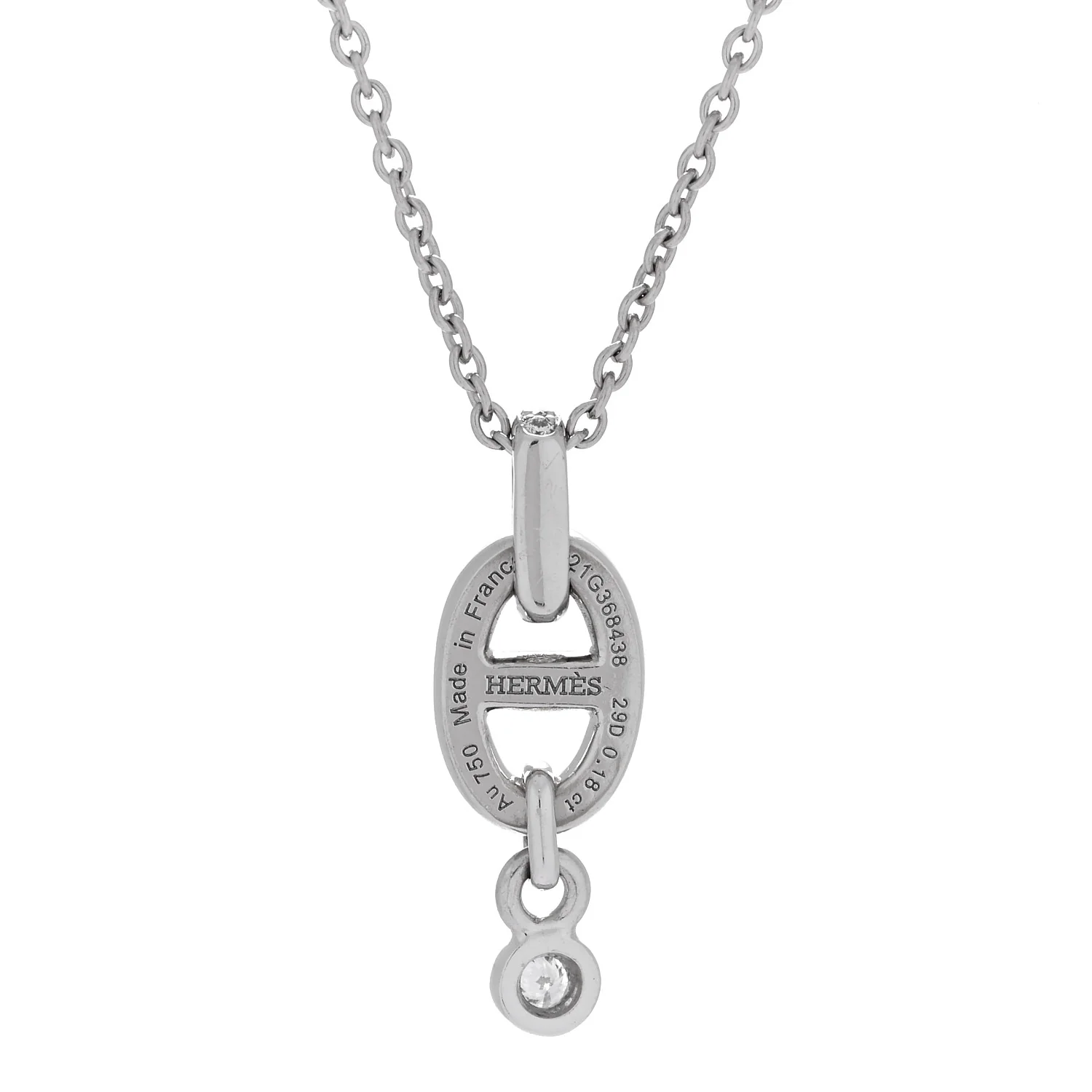 18K White Gold Diamond PM Chaine d'Ancre Enchainee Necklace - Image 5