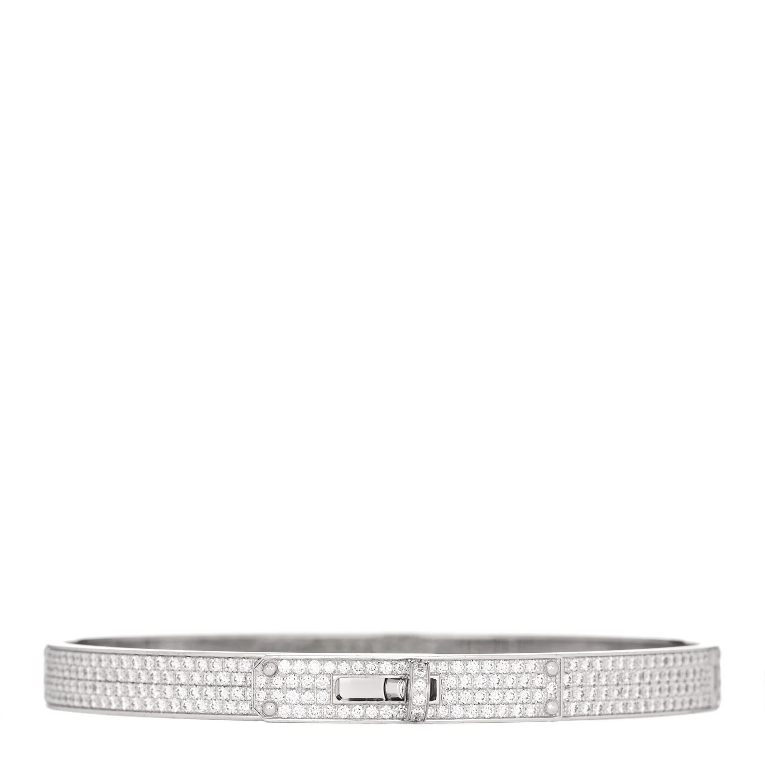 18K White Gold Diamond PM Kelly Full Pave Bracelet SH