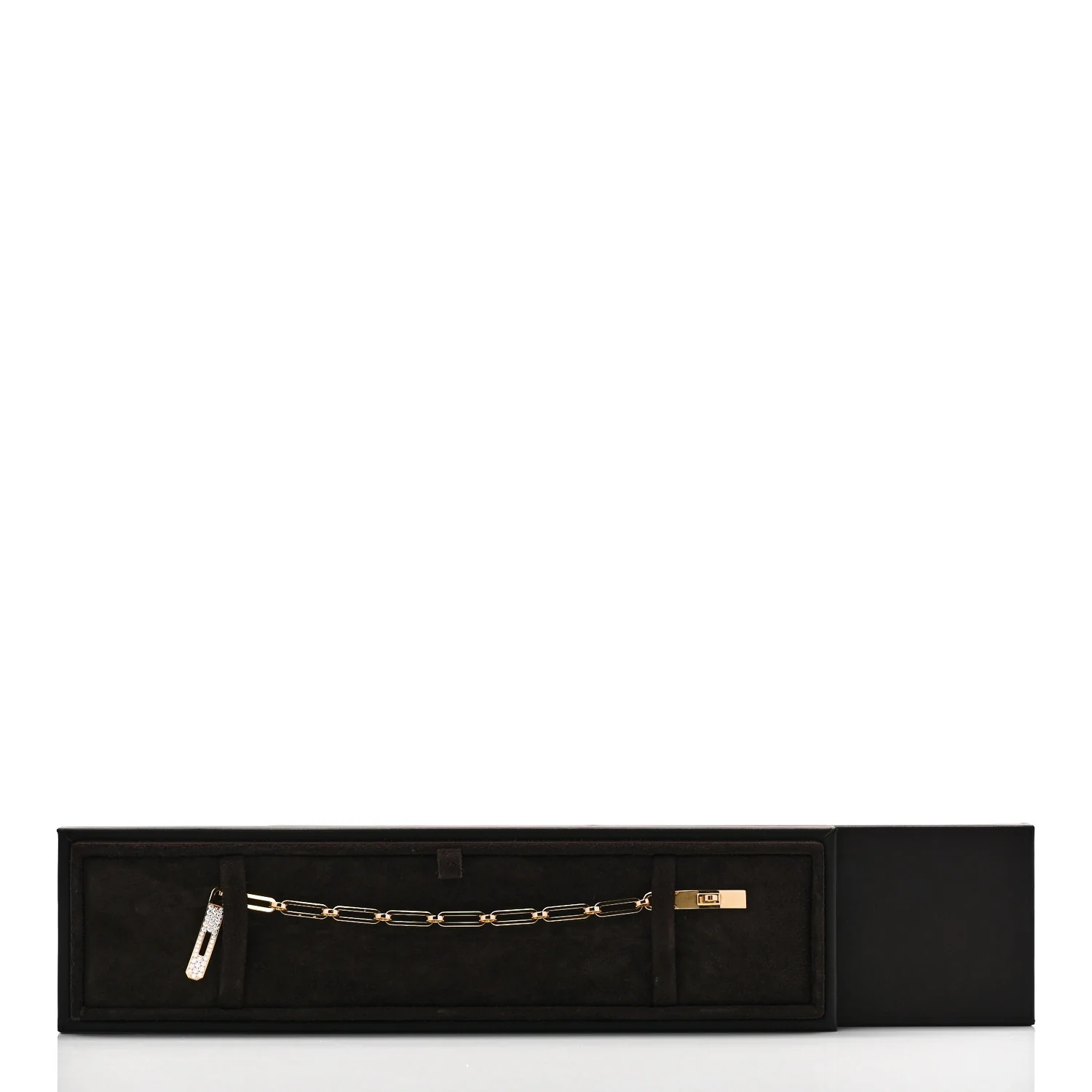 18K Yellow Gold Diamond Pave PM Kelly Chaine Bracelet SH - Image 4