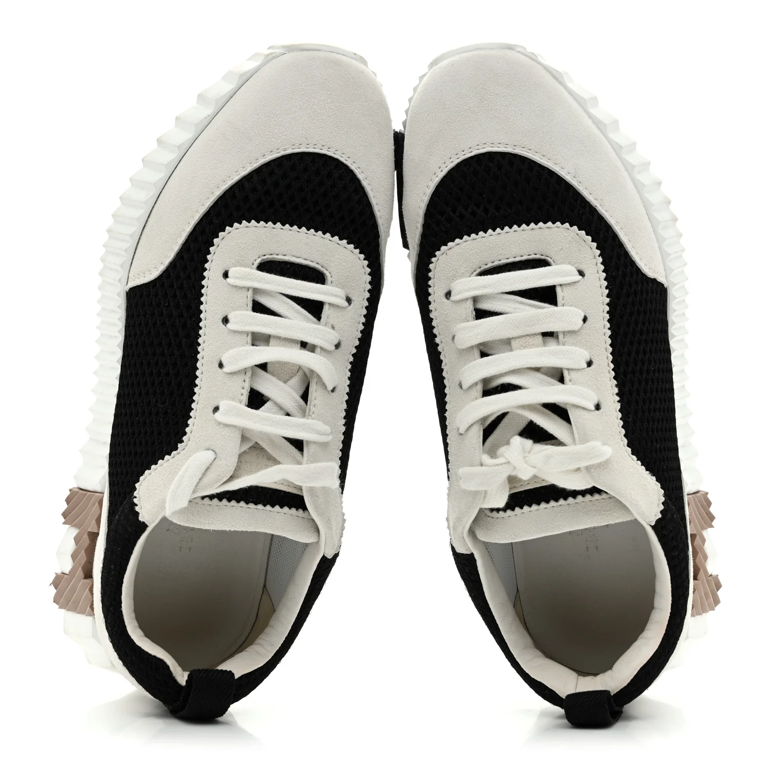 Air Mesh Suede Goatskin Bouncing Sneakers 35.5 Black White - Image 2