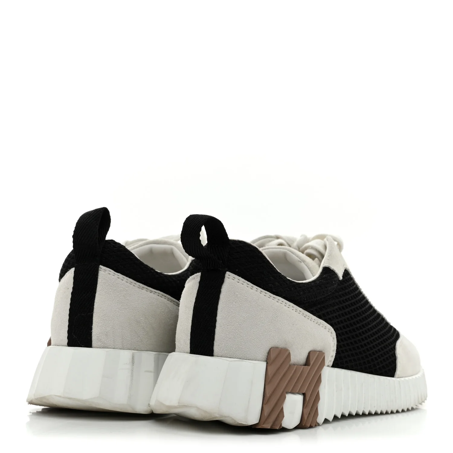 Air Mesh Suede Goatskin Bouncing Sneakers 35.5 Black White - Image 5