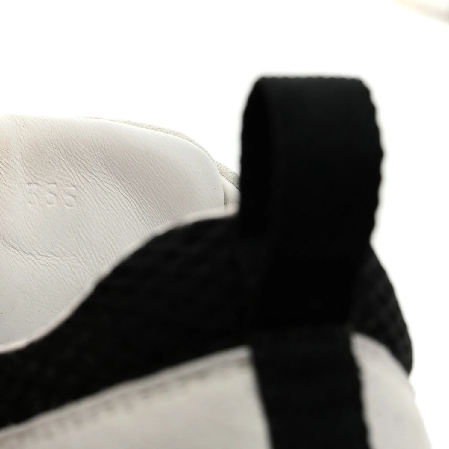 Air Mesh Suede Goatskin Bouncing Sneakers 35.5 Black White - Image 8