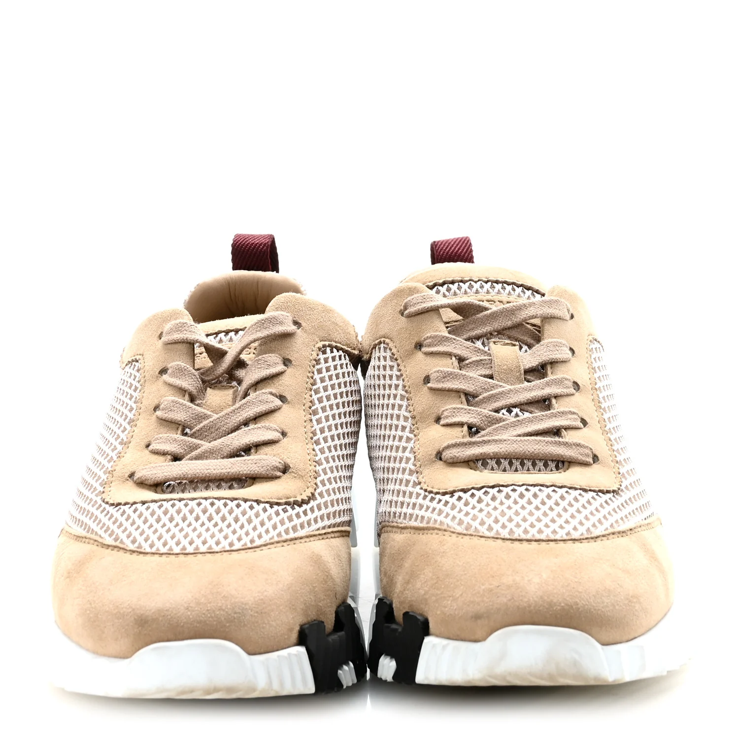 Air Mesh Suede Goatskin Bouncing Sneakers 38 Beige Argile - Image 3