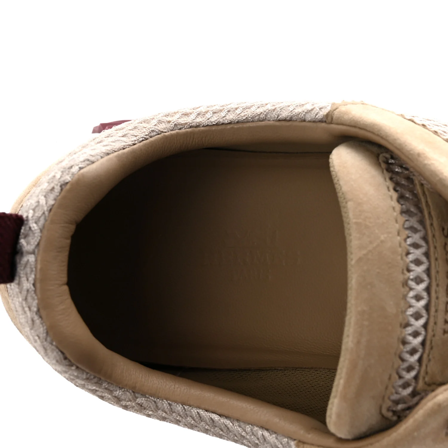Air Mesh Suede Goatskin Bouncing Sneakers 38 Beige Argile - Image 8