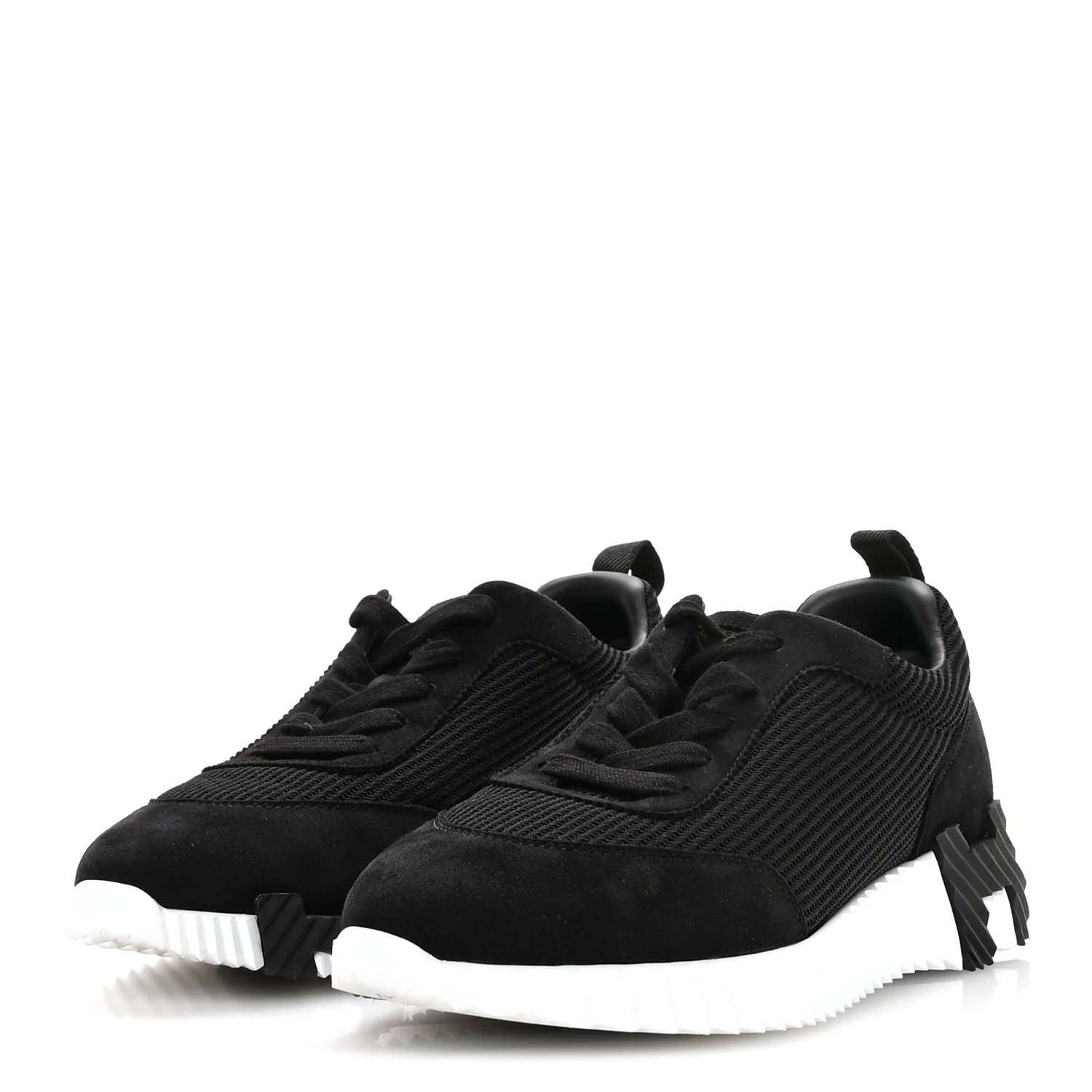 Air Mesh Suede Goatskin Bouncing Sneakers 38 Black - Image 4