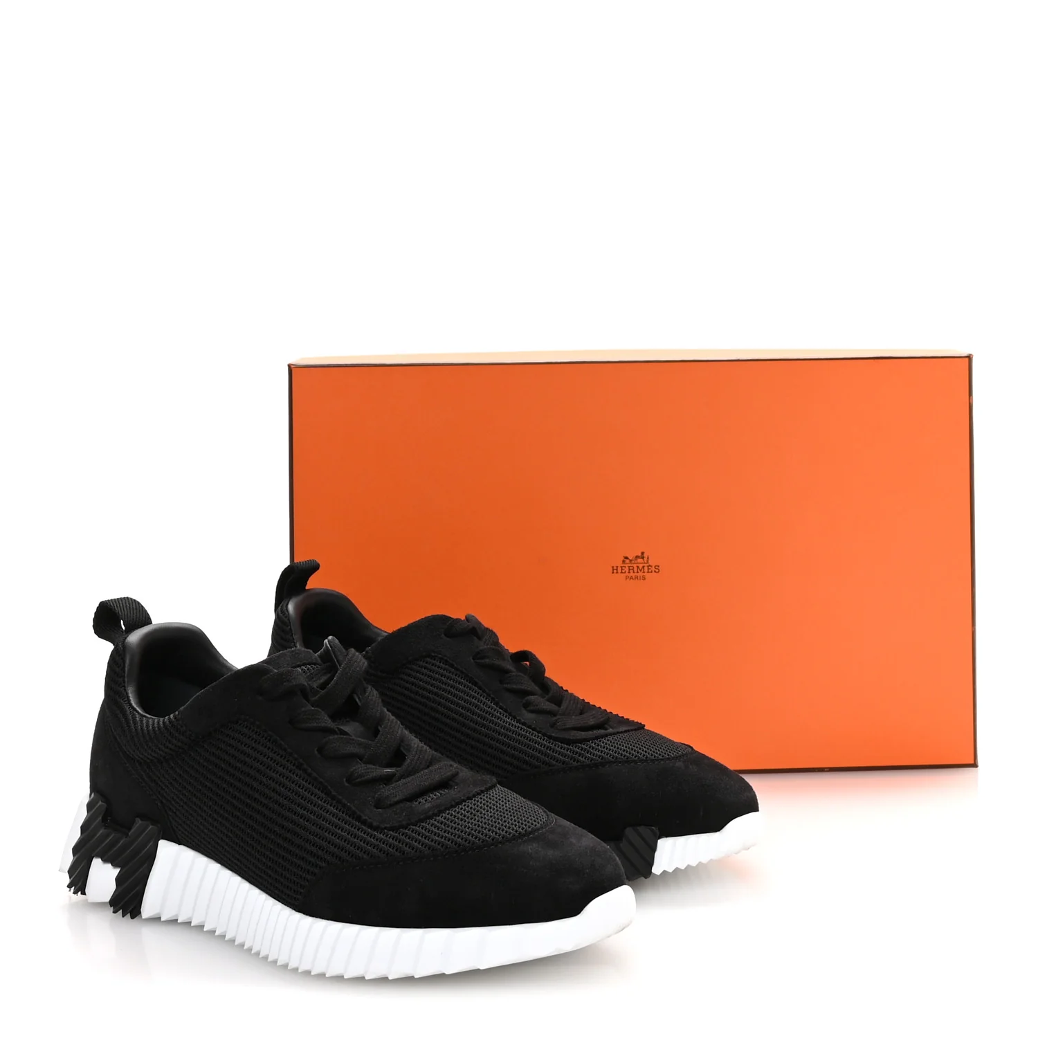 Air Mesh Suede Goatskin Bouncing Sneakers 38 Black - Image 9