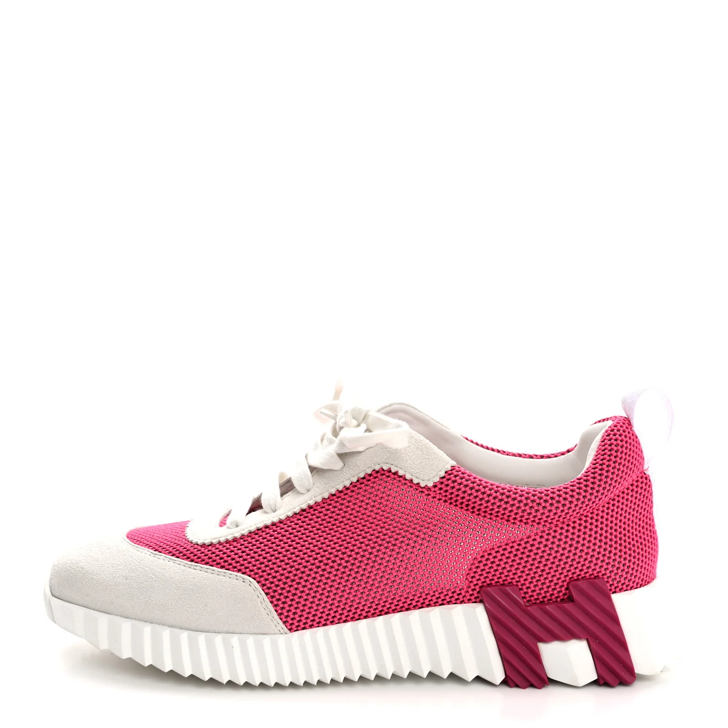 Air Mesh Suede Goatskin Bouncing Sneakers 39 Rose Vinicunca White