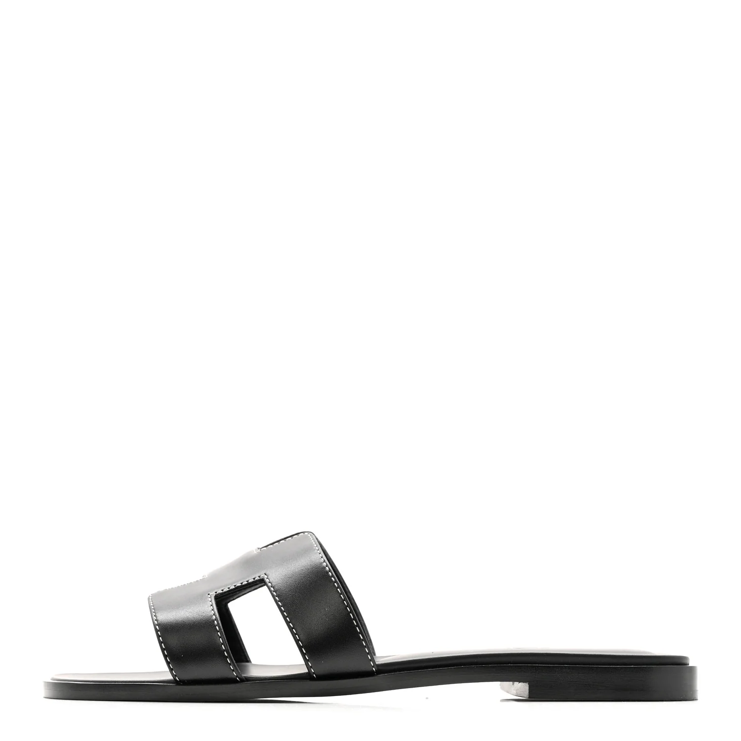 Box Calfskin Oran Sandals 37 Black - Image 2