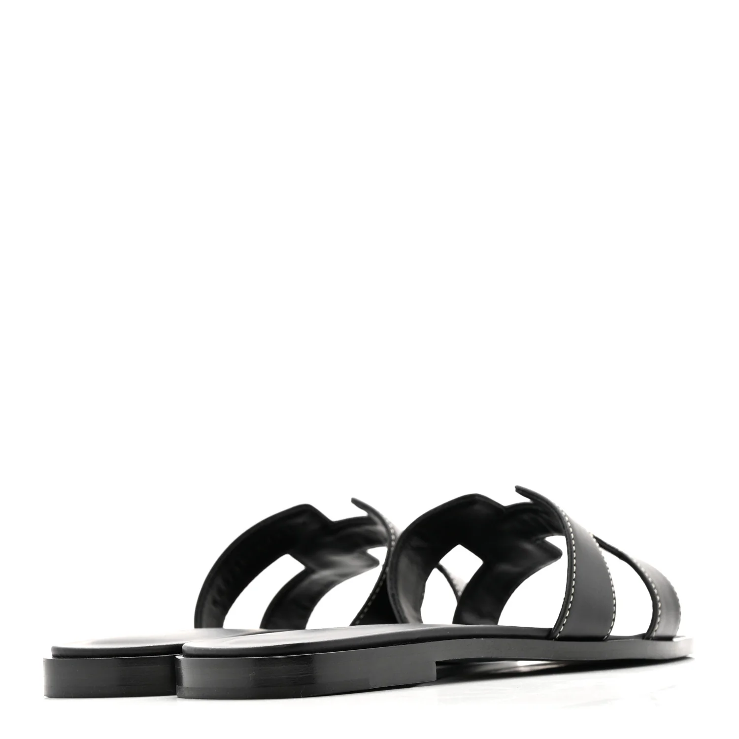Box Calfskin Oran Sandals 37 Black - Image 9