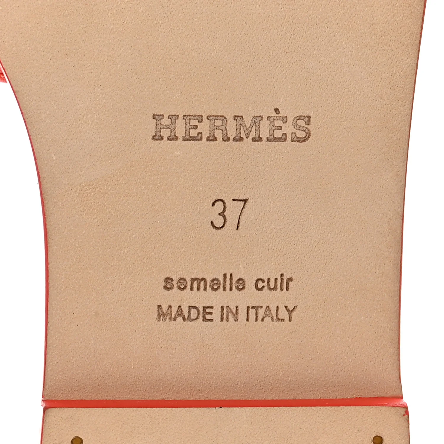 Box Calfskin Oran Sandals 37 Rouge Grenadine - Image 7