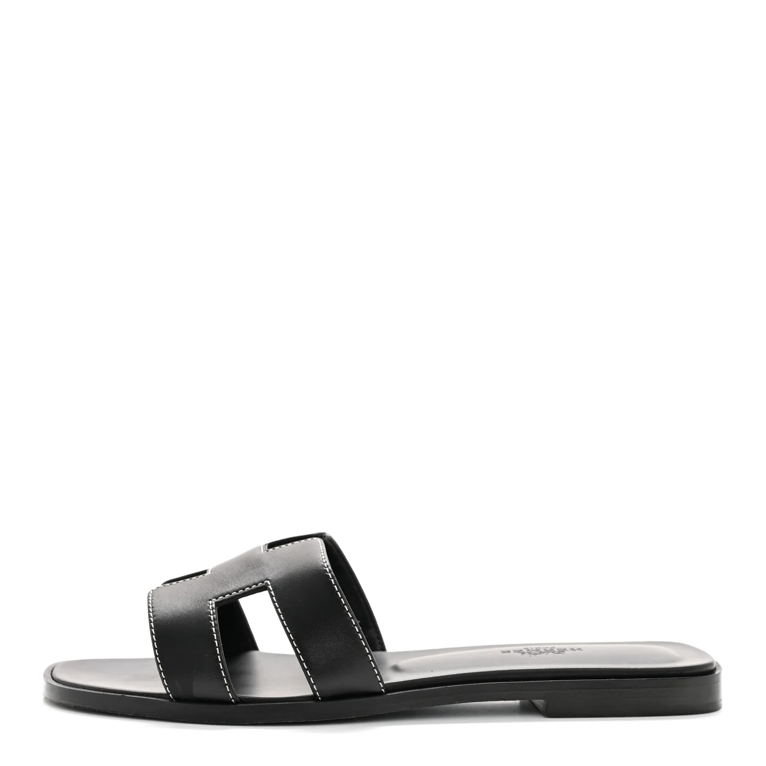 Box Calfskin Oran Sandals 37.5 Black - Image 2