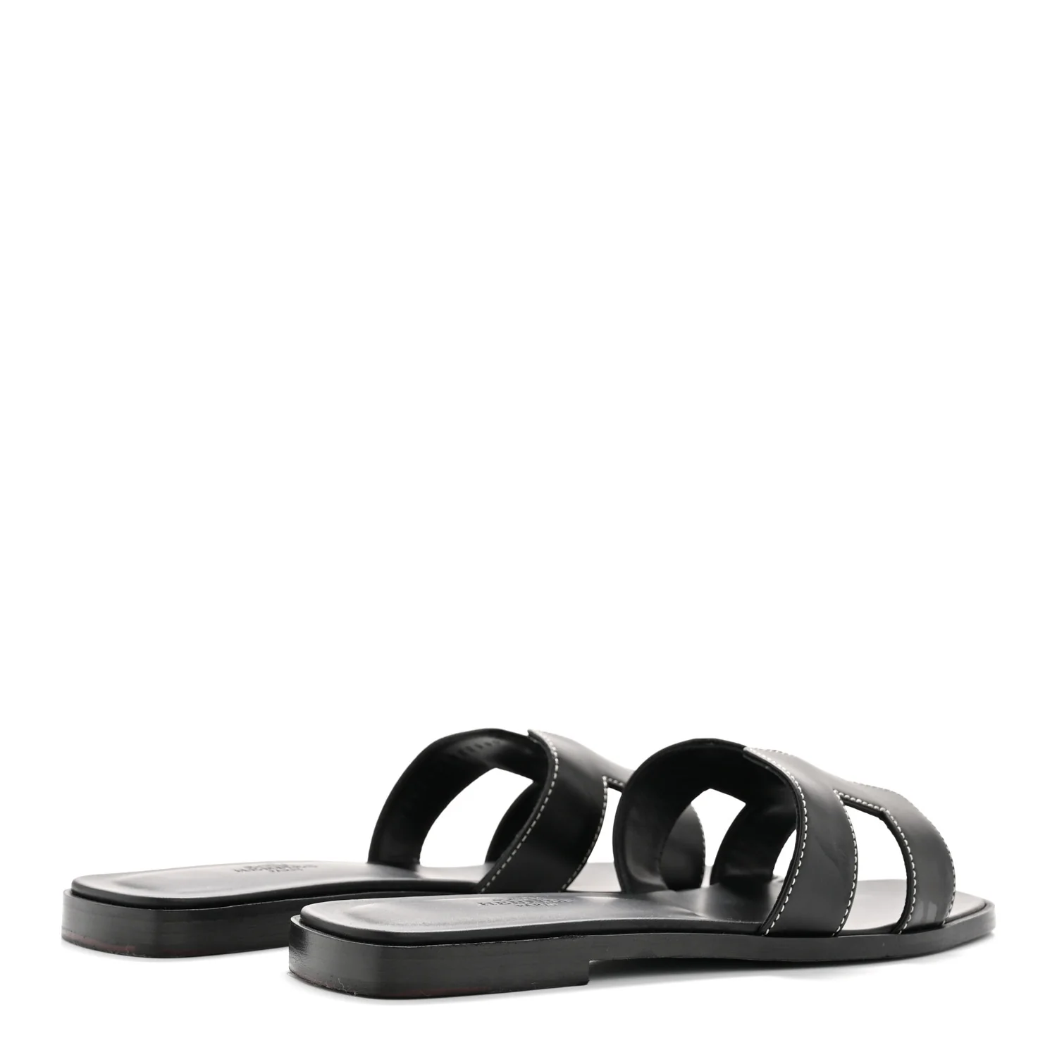 Box Calfskin Oran Sandals 37.5 Black - Image 9