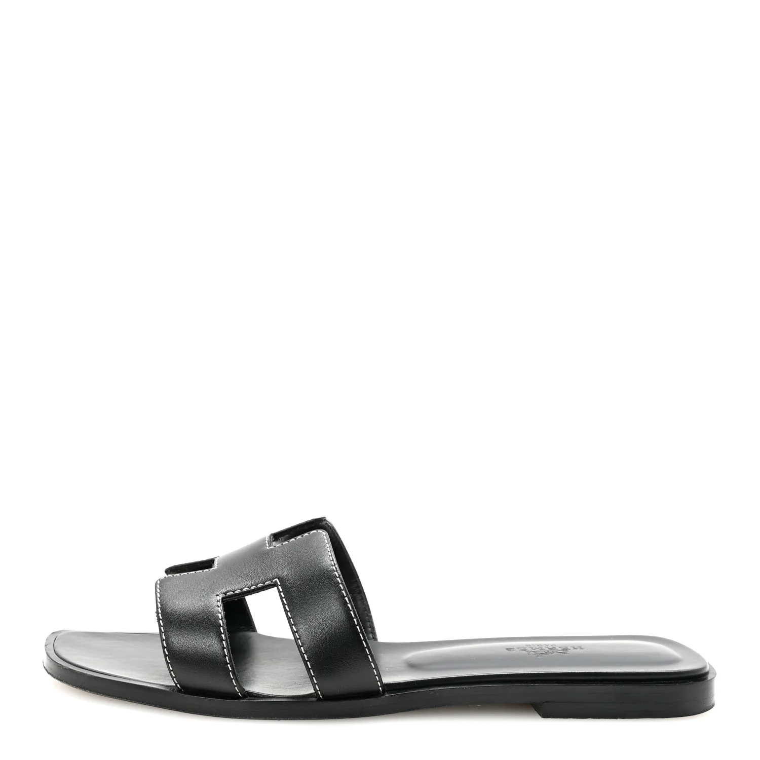Box Calfskin Oran Sandals 38 Black