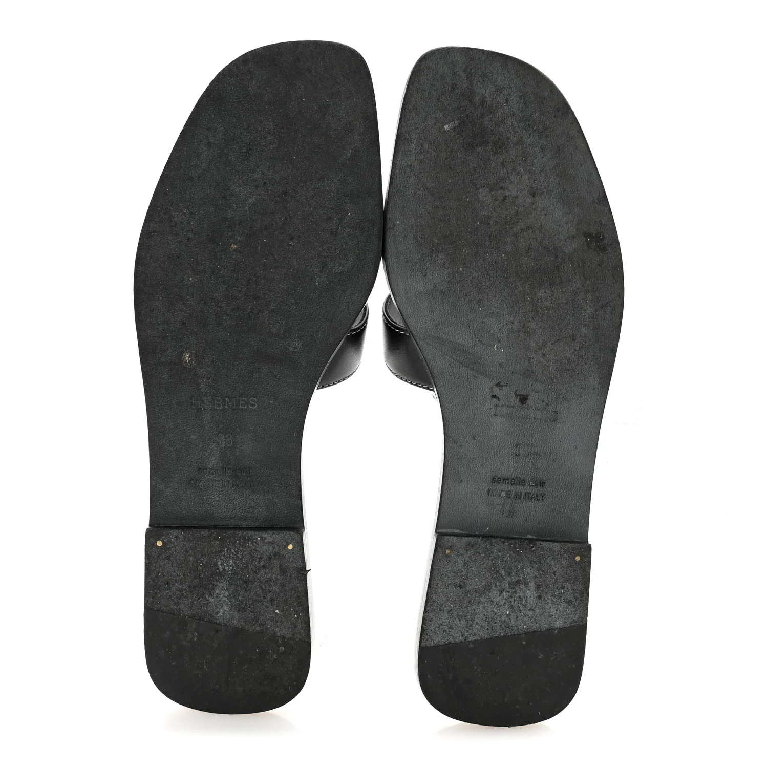 Box Calfskin Oran Sandals 38 Black - Image 6