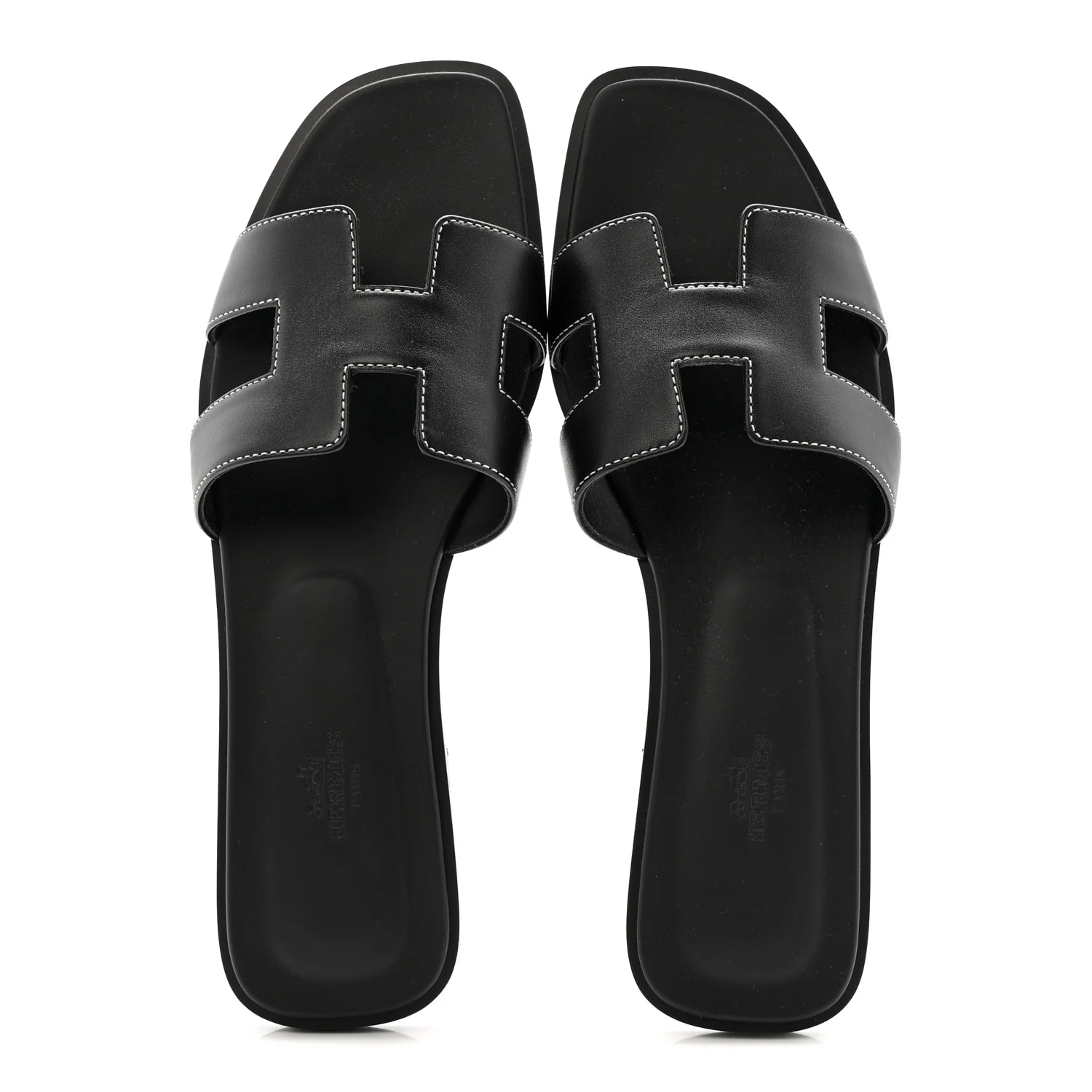 Box Calfskin Oran Sandals 40 Black - Image 3