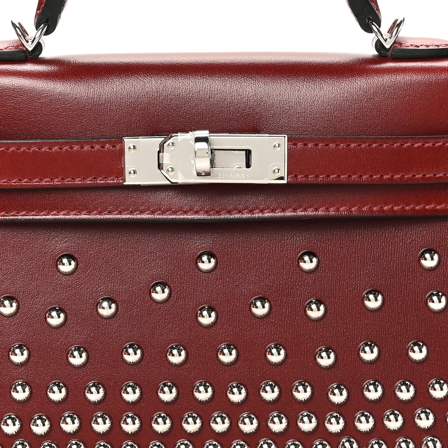 Box Studded Clouté Mini Kelly Sellier 20 Rouge H - Image 6