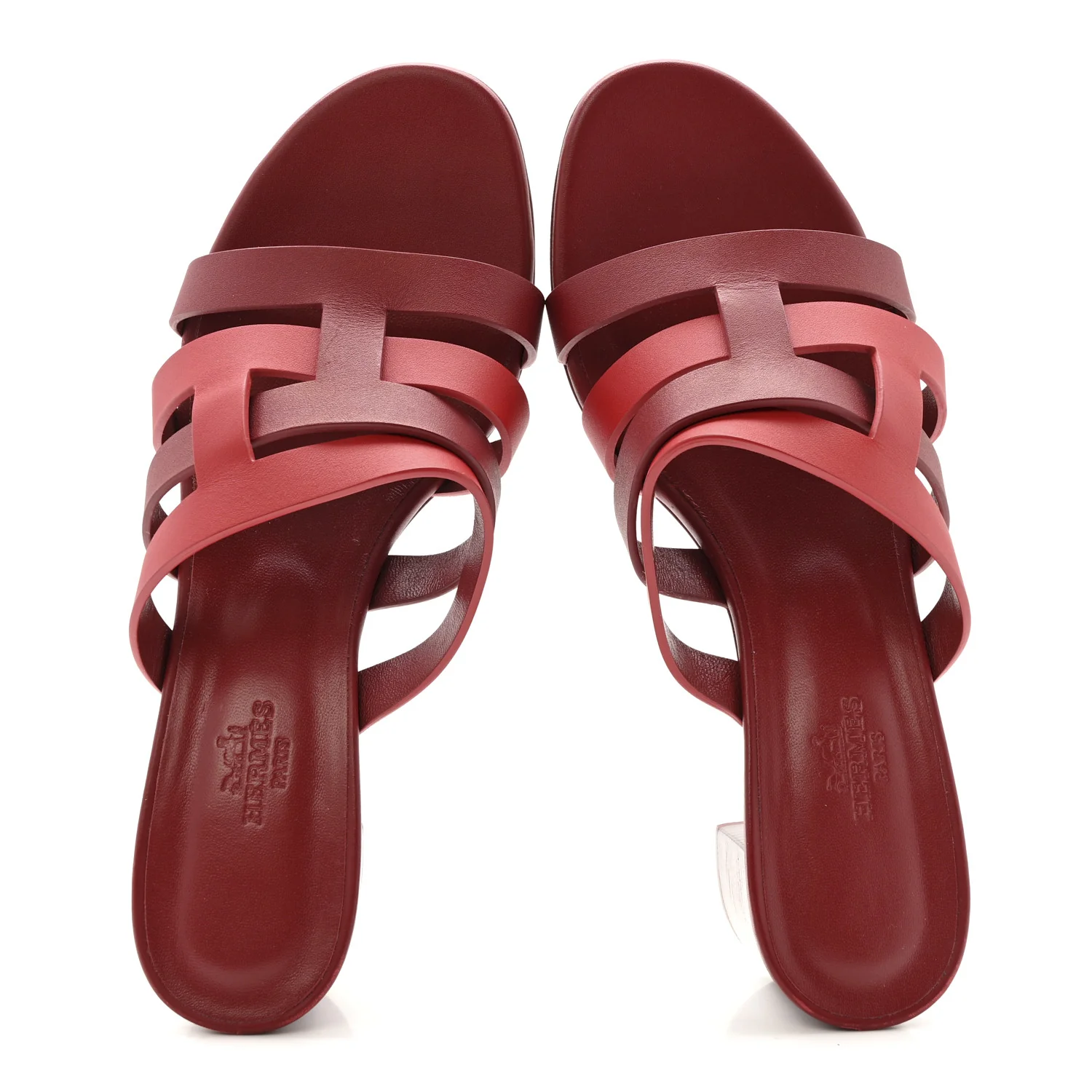 Calfskin Amica Sandals 38 Rouge Grenat Orange Solaire - Image 2