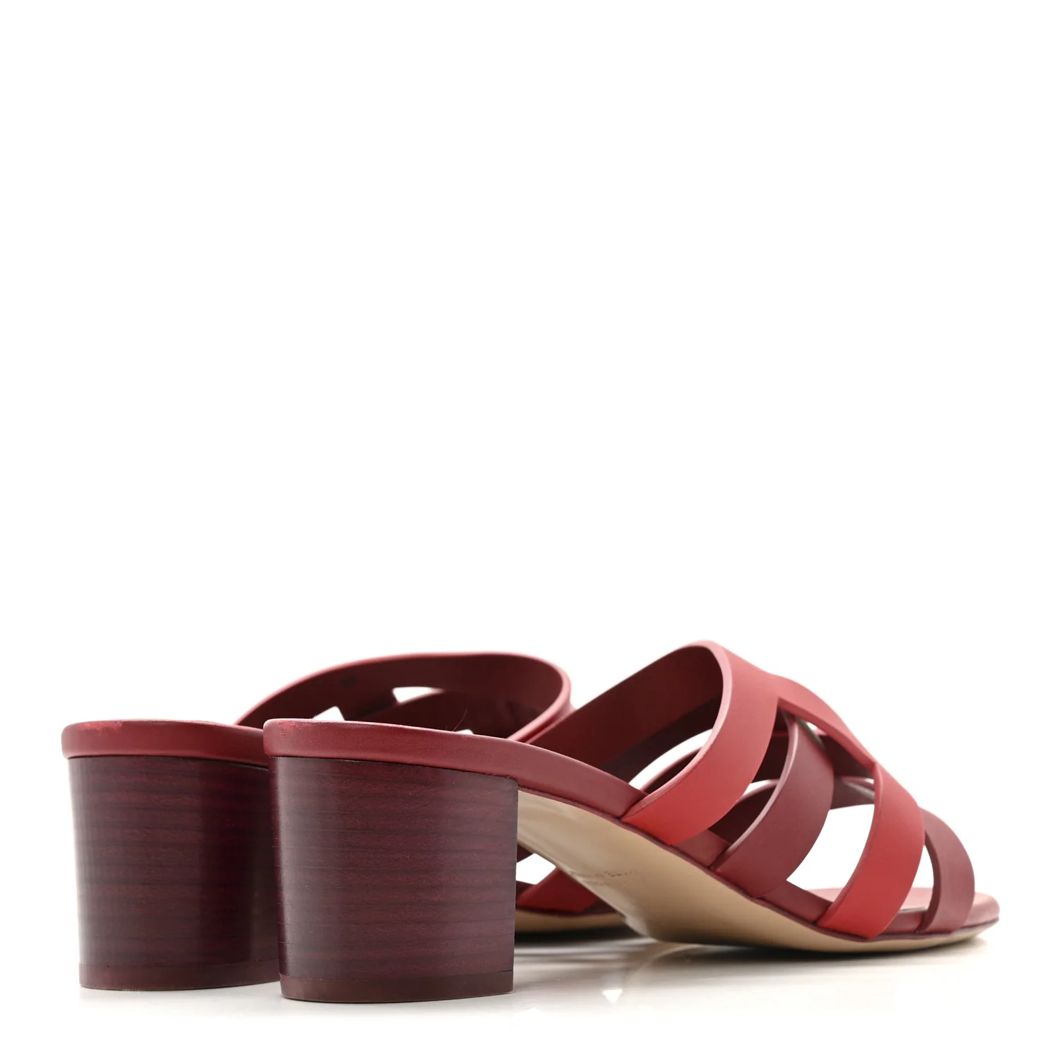 Calfskin Amica Sandals 38 Rouge Grenat Orange Solaire - Image 5