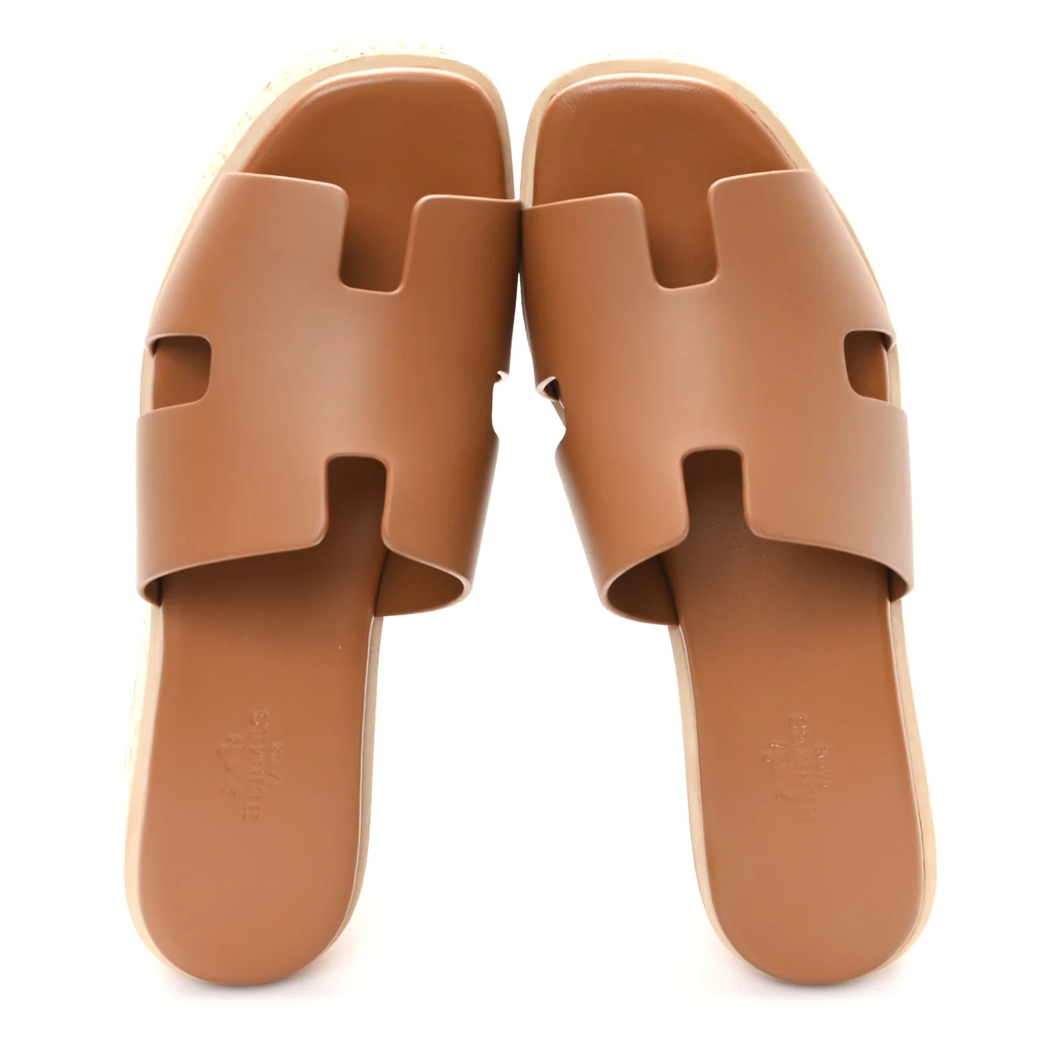 Calfskin Cork Eze 30 Sandals 38 Marron Glaise - Image 2