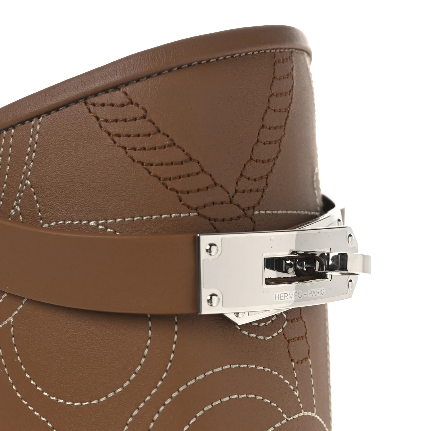 Calfskin Embroidered Kelly Panoplie Equestre Jumping Boots 37 Naturel - Image 11