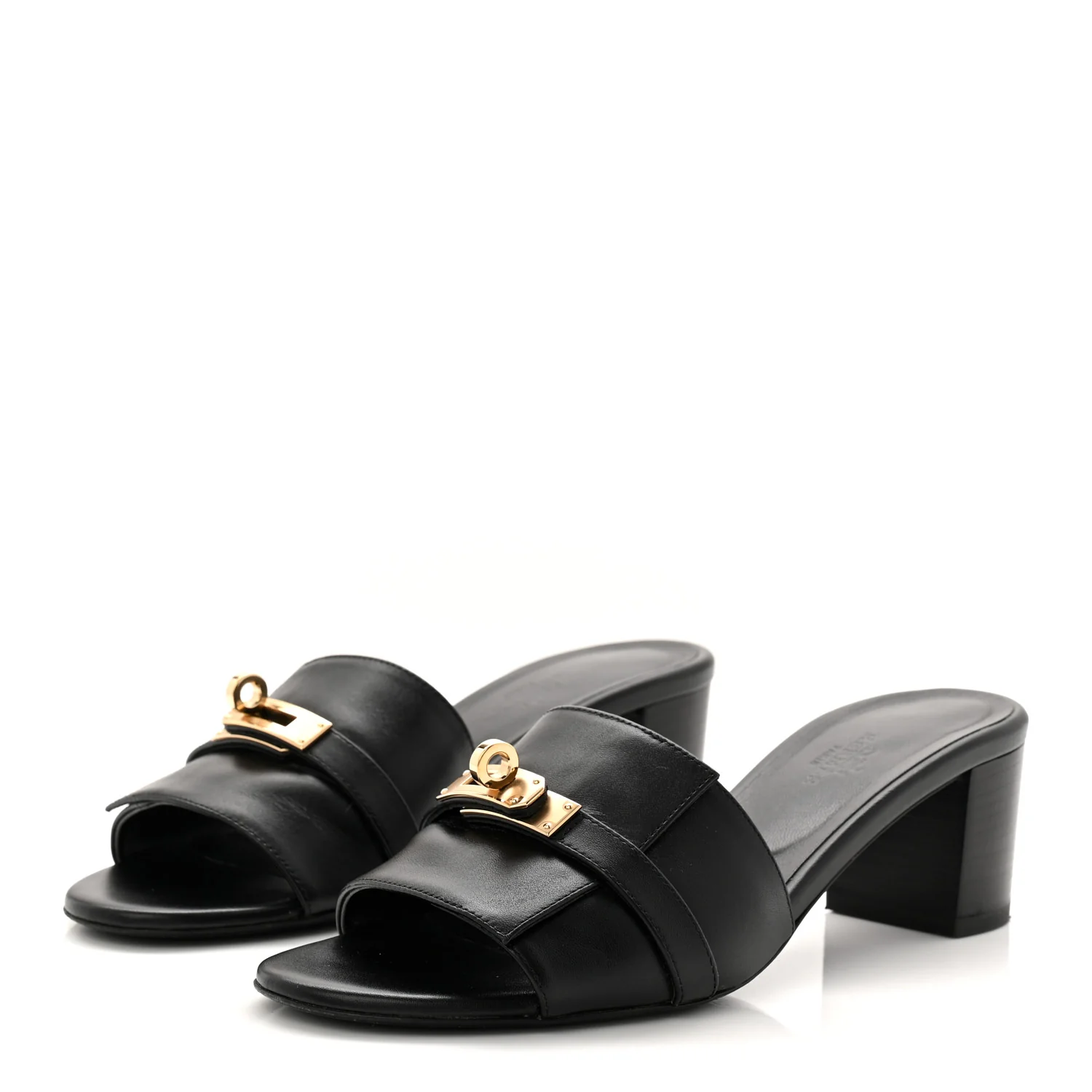 Calfskin Gigi 50 Sandals 38 Black - Image 3