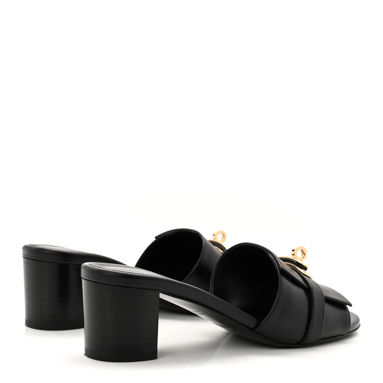 Calfskin Gigi 50 Sandals 38 Black - Image 4