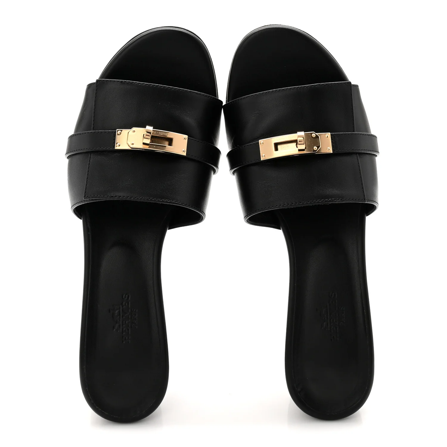 Calfskin Gigi 50 Sandals 38 Black - Image 5