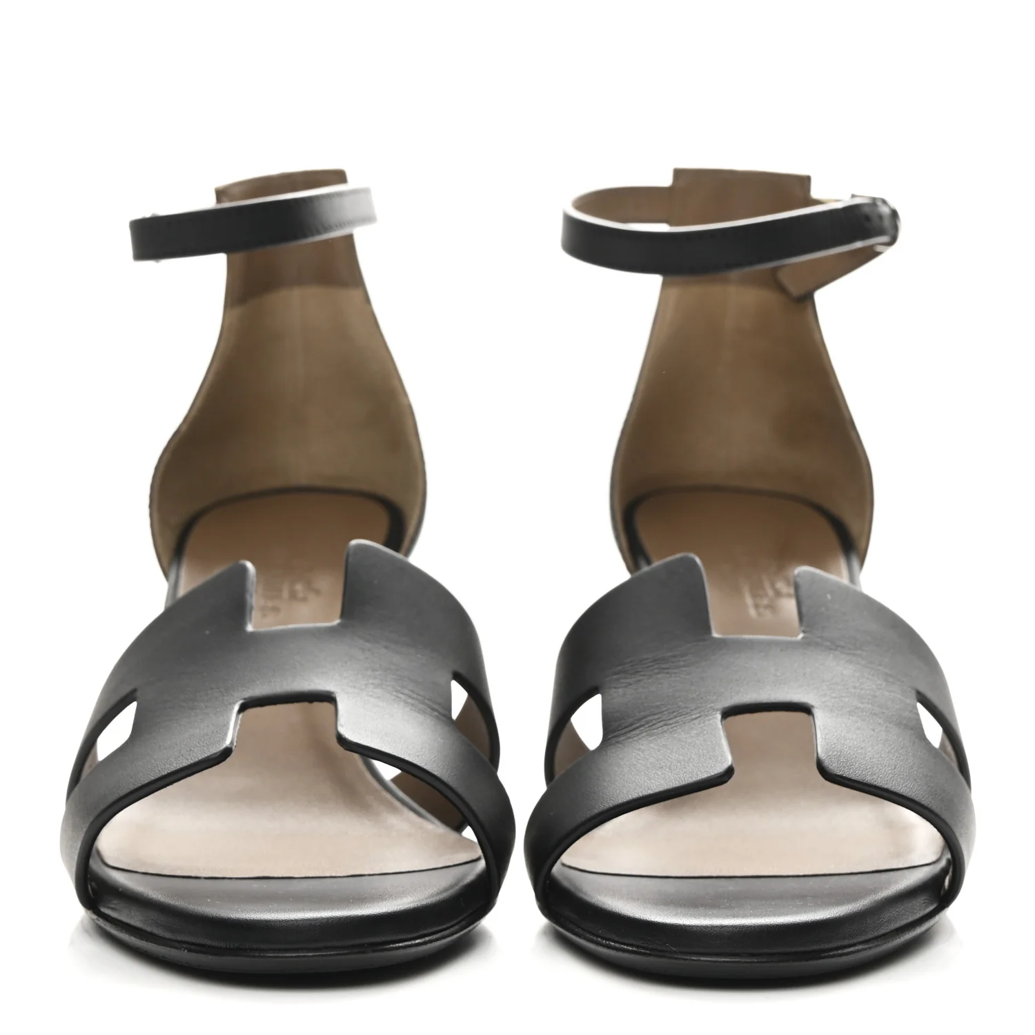 Calfskin Legend Wedge Sandals 36.5 Black - Image 3