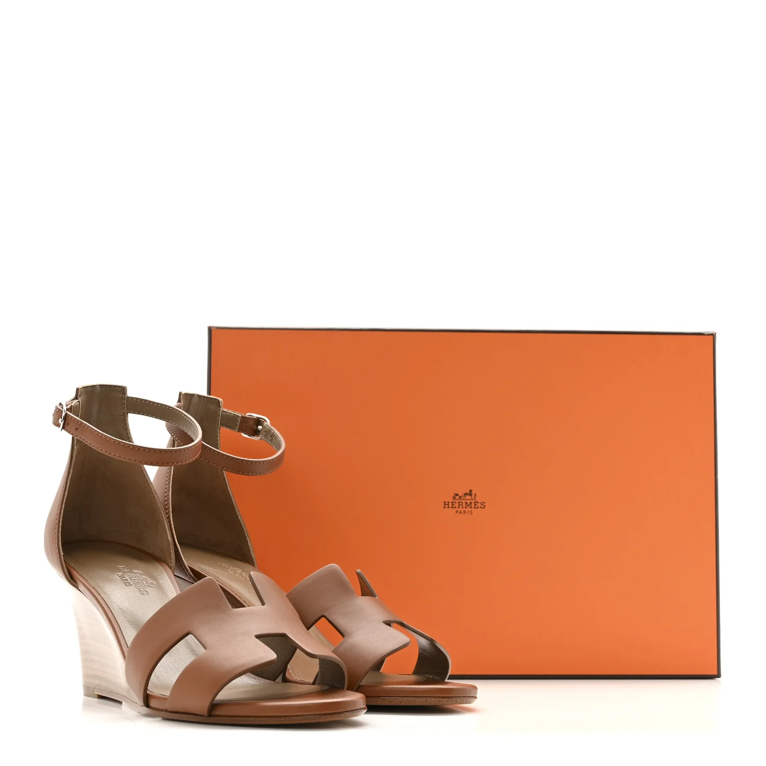 Calfskin Legend Wedge Sandals 37 Gold - Image 13