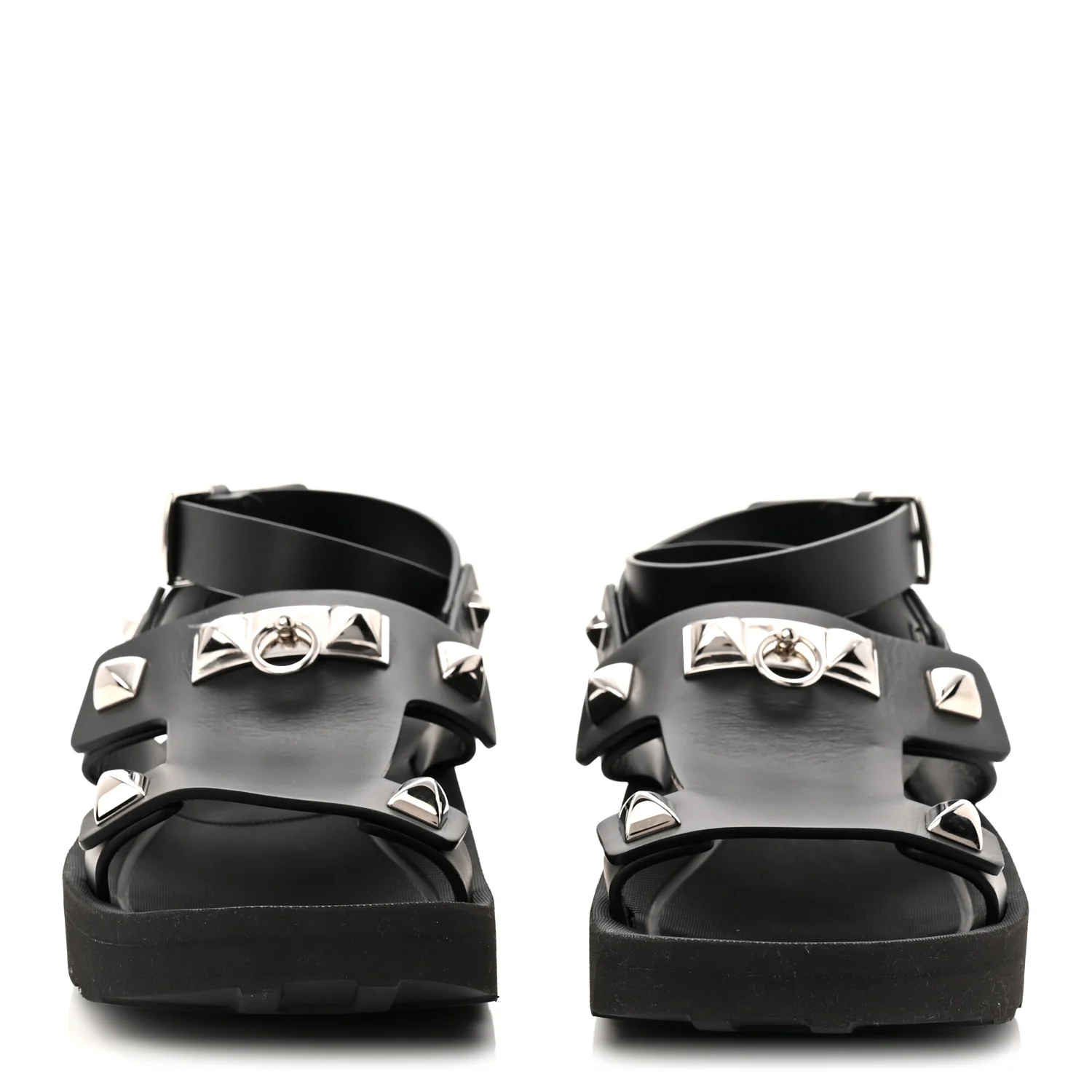 Calfskin Medor Studded Womens Intuition Sandals 37 Black - Image 3