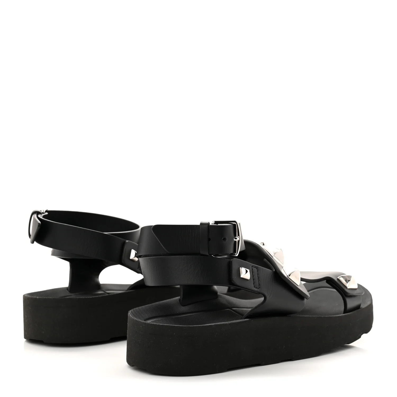 Calfskin Medor Studded Womens Intuition Sandals 37 Black - Image 5