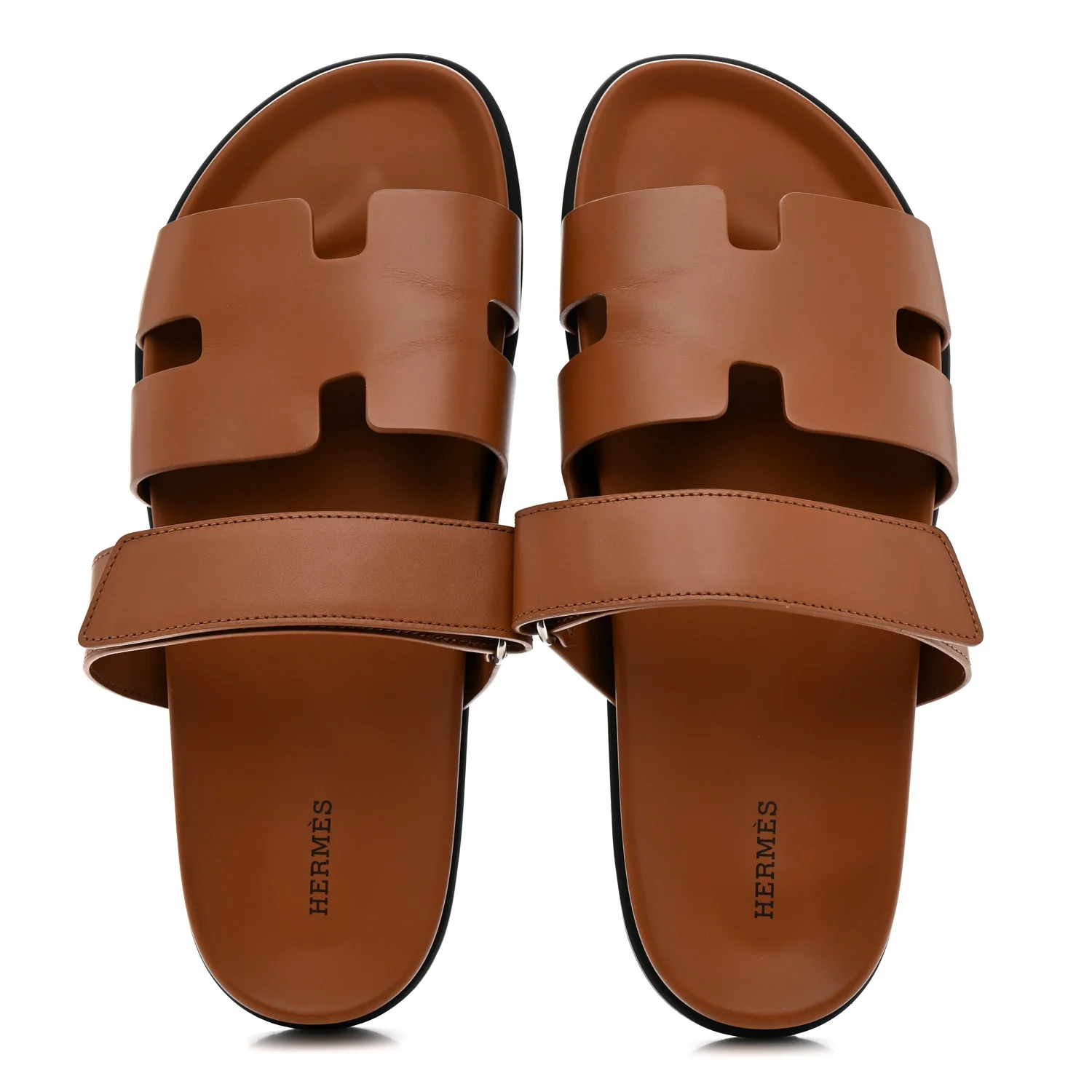 Calfskin Mens Chypre Sandals 44 Marron Dore - Image 2