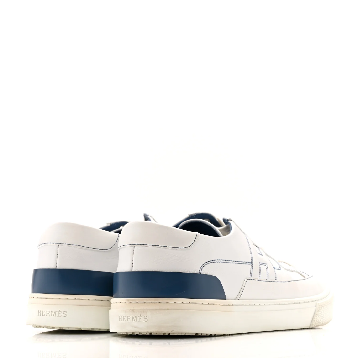 Calfskin Mens Deep Sneakers 44 White Bleu - Image 5