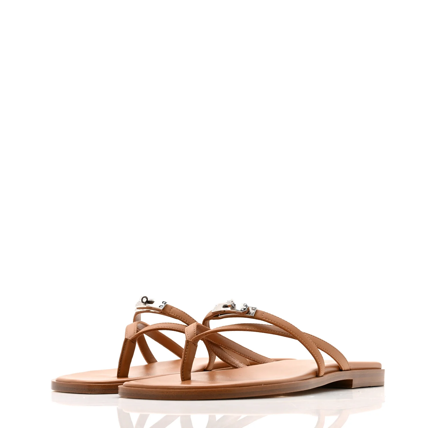 Calfskin Miss Sandals 38 Naturel - Image 4