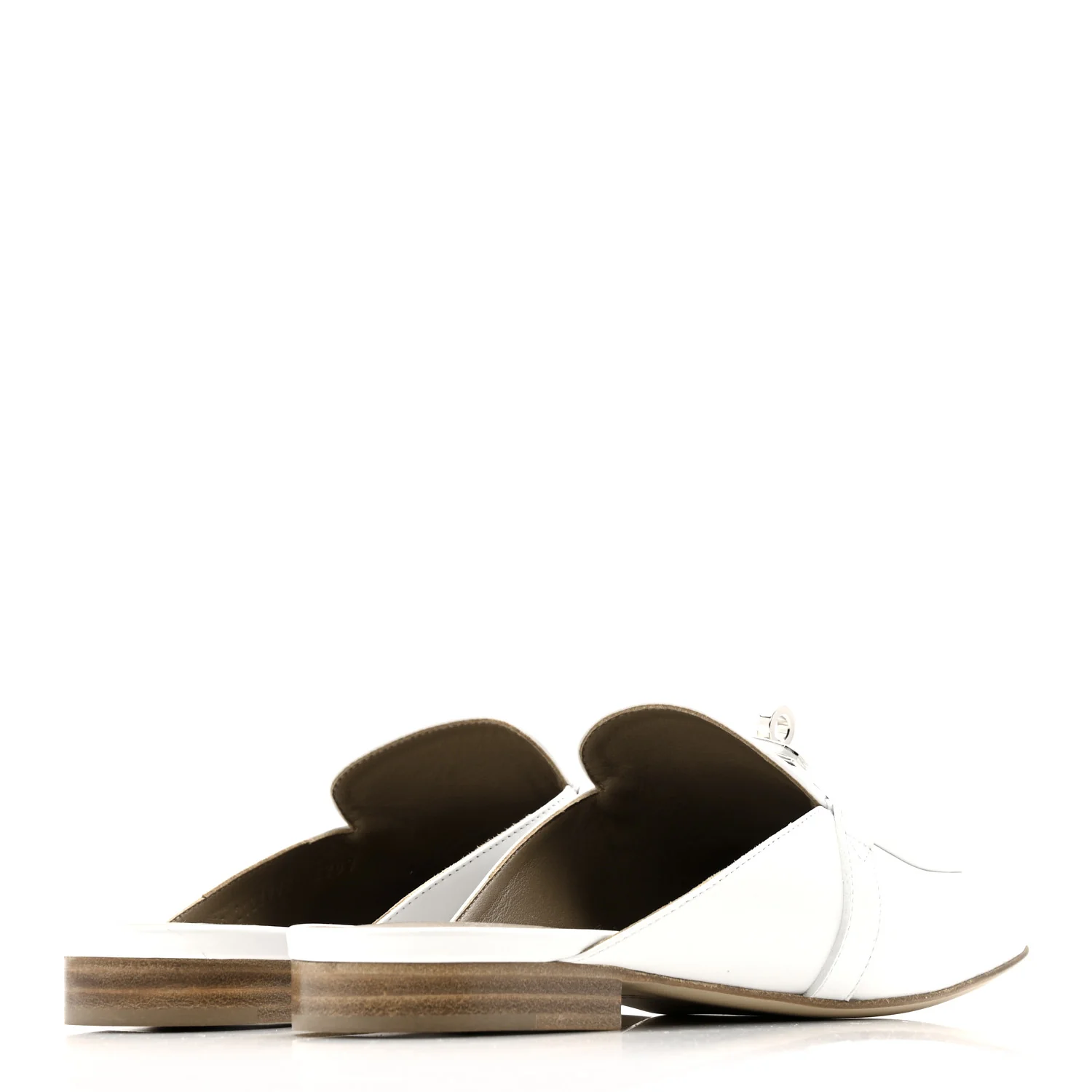 Calfskin Oz Mules 38.5 White - Image 5